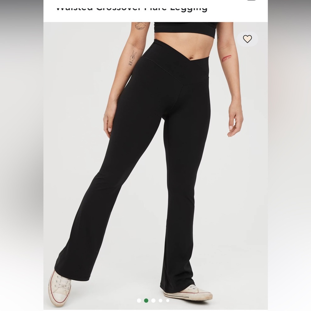aerie Black Boot Cut Flare Leggings